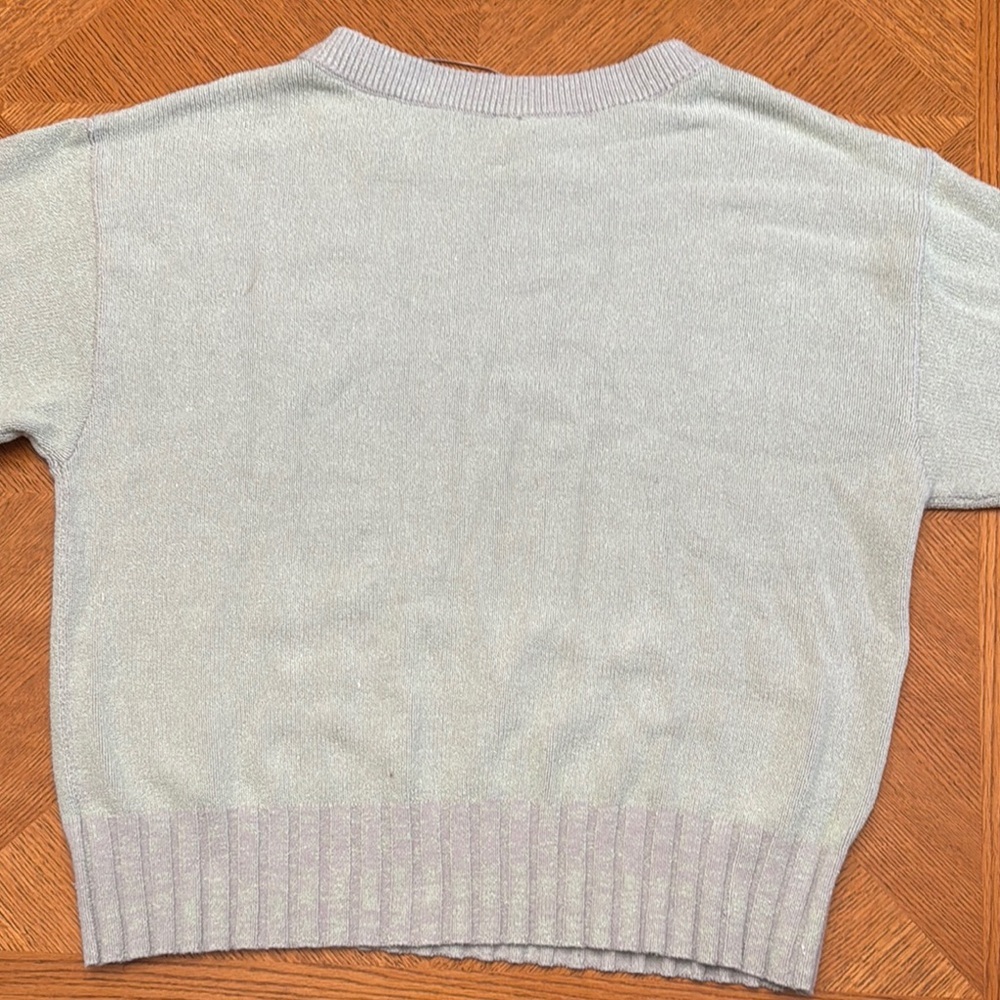 Free People Street Fair Light Green Oversized Crew Neck Sweater Size Large - Picture 5 of 6